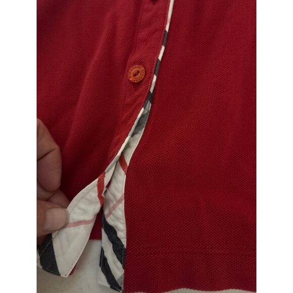 Burberry Baby Girls Red Button-Front Sleeveless Dress Size 18M Pure Cotton - Picture 2 of 6